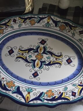Pier 1 Imports San Marino cCeramic Oval Serving Platter
